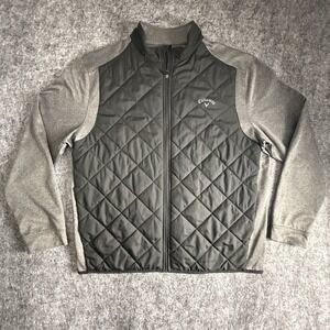Callaway Weather Series Men's Quilted Golf Jacket Gray XL Full Zip Lightweight